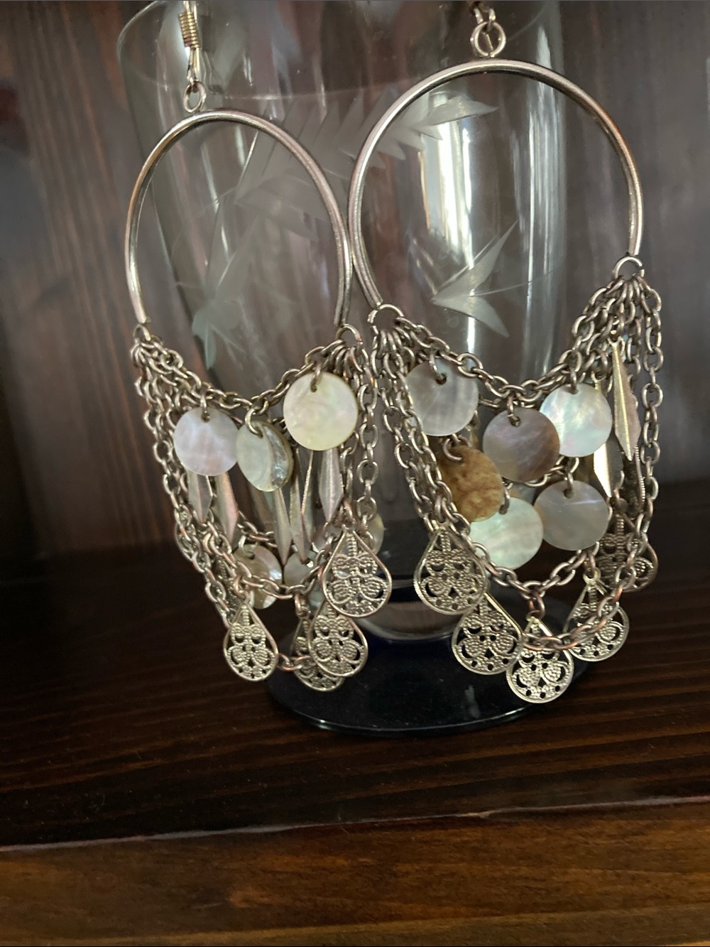 Bohemian style Silver Tone Earrings